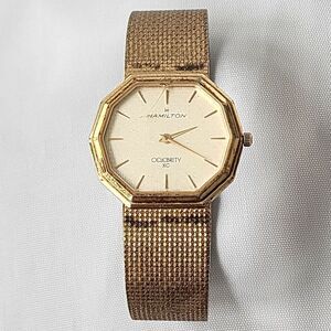 Hamilton Celebrity XC Gold Tone Retro Swiss Quartz Dress Watch Mesh Band Vintage
